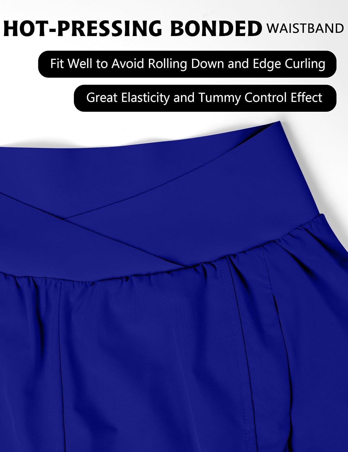 image:imageBlooming Jelly Womens Athletic Running Shorts Crossover Gym Workout ShortsRoyal Blue
